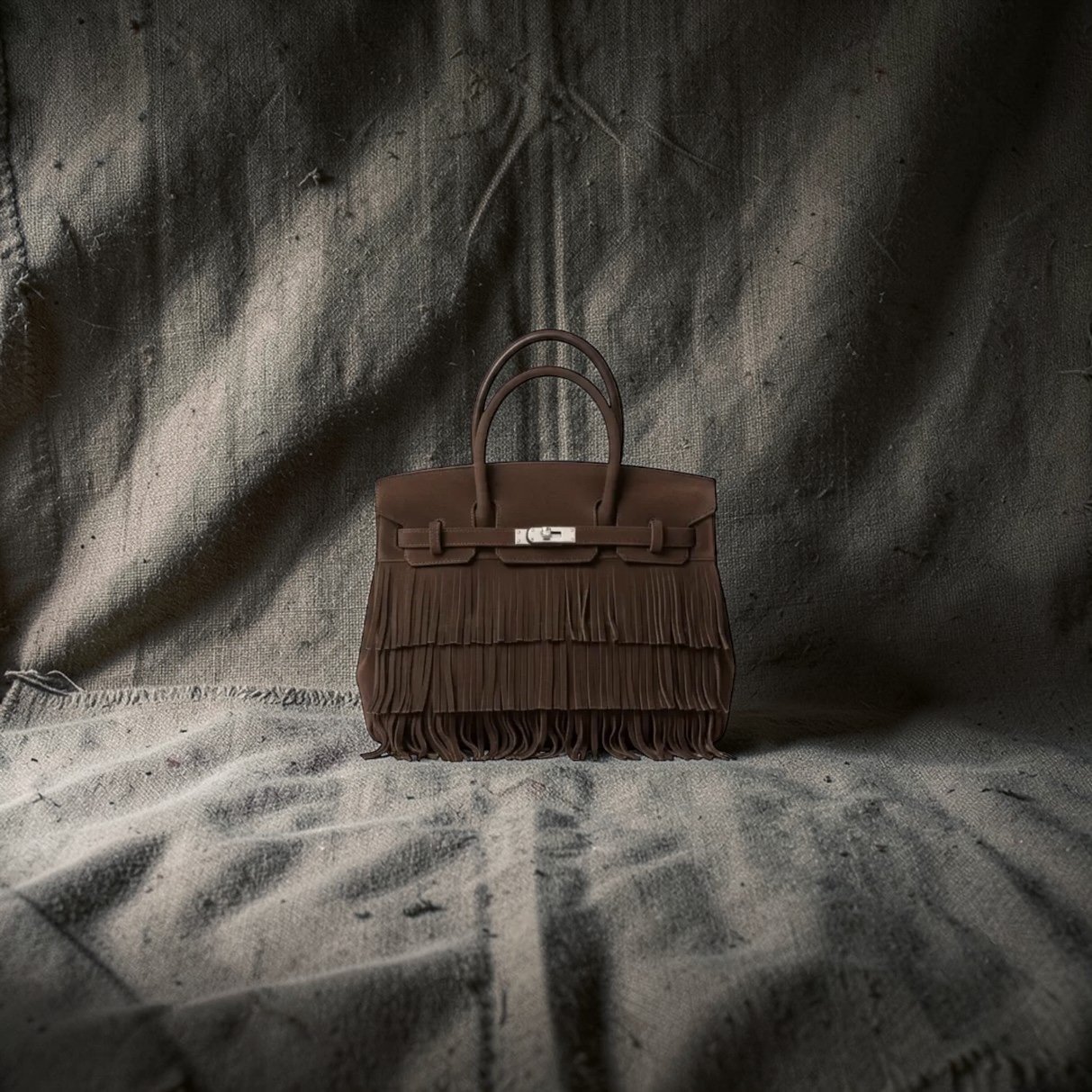 Brown Fringe Tote
