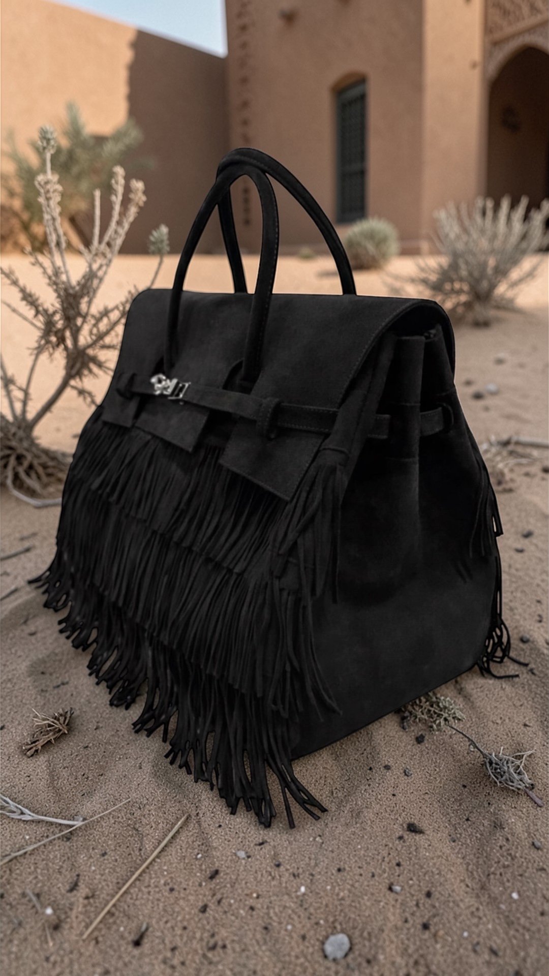 Noir Fringe Tote
